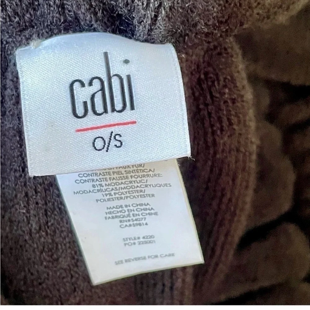 NWOT CAbi Calm Infiniti Black Faux Fur Wrap